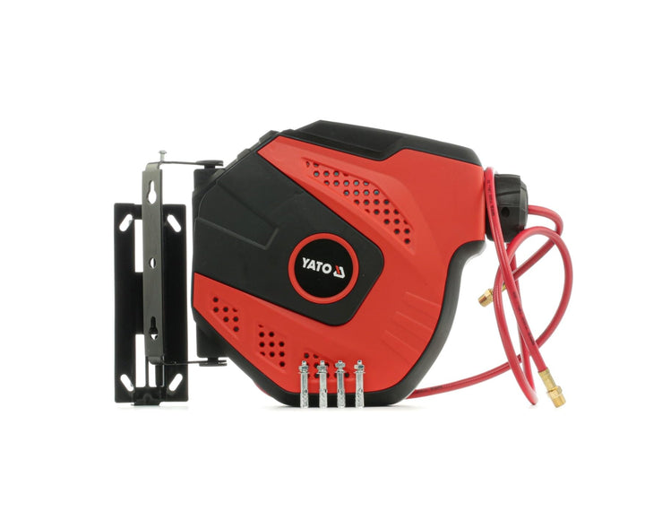 YATO Profi Automatik-Druckluftschlauch Aufroller | 14m lang | 6,5mm Innendurchmesser | abriebfest |