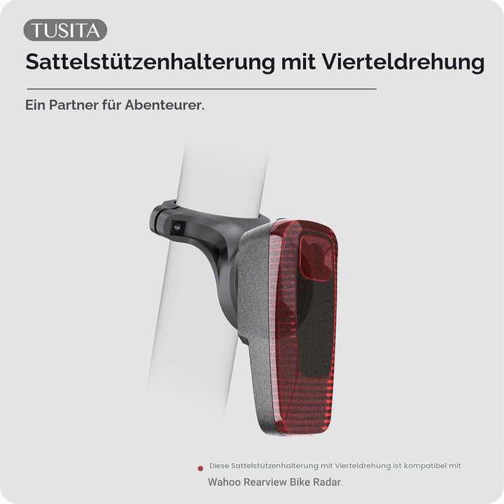 TUSITA Sattelstützen Quarter Turn Halterung - Kompatibel mit Wahoo TRACKR Radar - Passend für 27.2mm