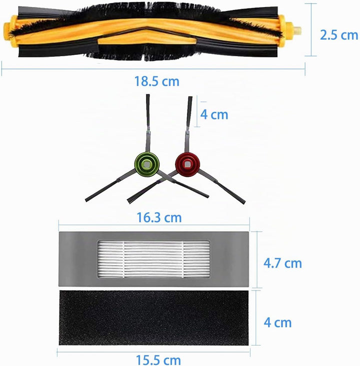 Filter Bürste Ersatzteile Zubehör Set für Ecovacs DEEBOT OZMO T8 T8 AIVI T8 AIVI+ T8+T9 T9+ Staubsau