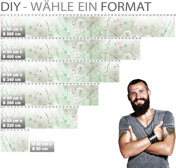 StickerProfis Küchenrückwand selbstklebend Glasoptik - WILDBLUMENWIESE - 1.8mm, Versteift, alle Unte