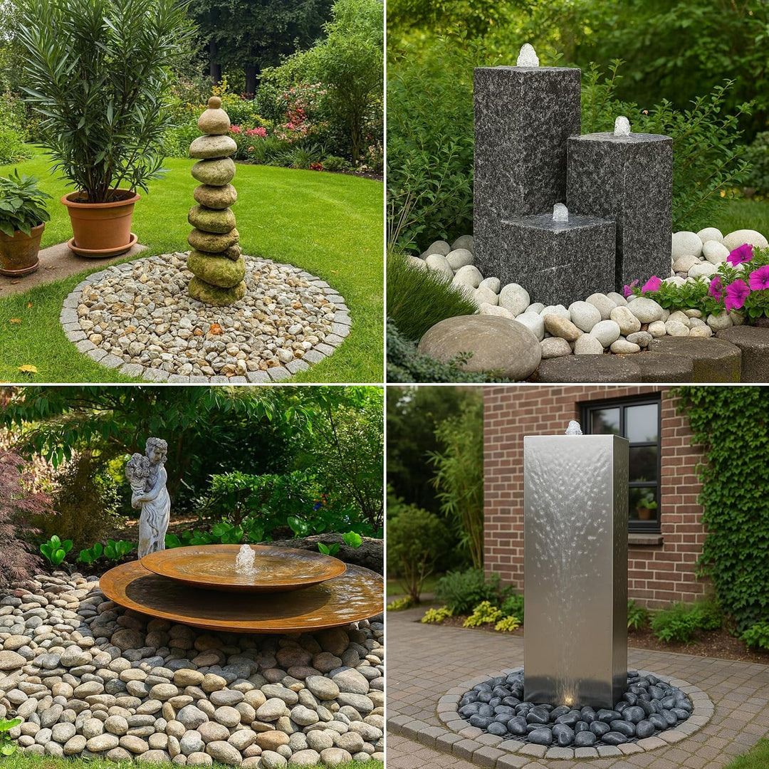 Set: PE Becken / Rundbecken + Abdeckgitter D=66cm, H=35cm, 90L für Wasserspiele u. Brunnen INTERGARD