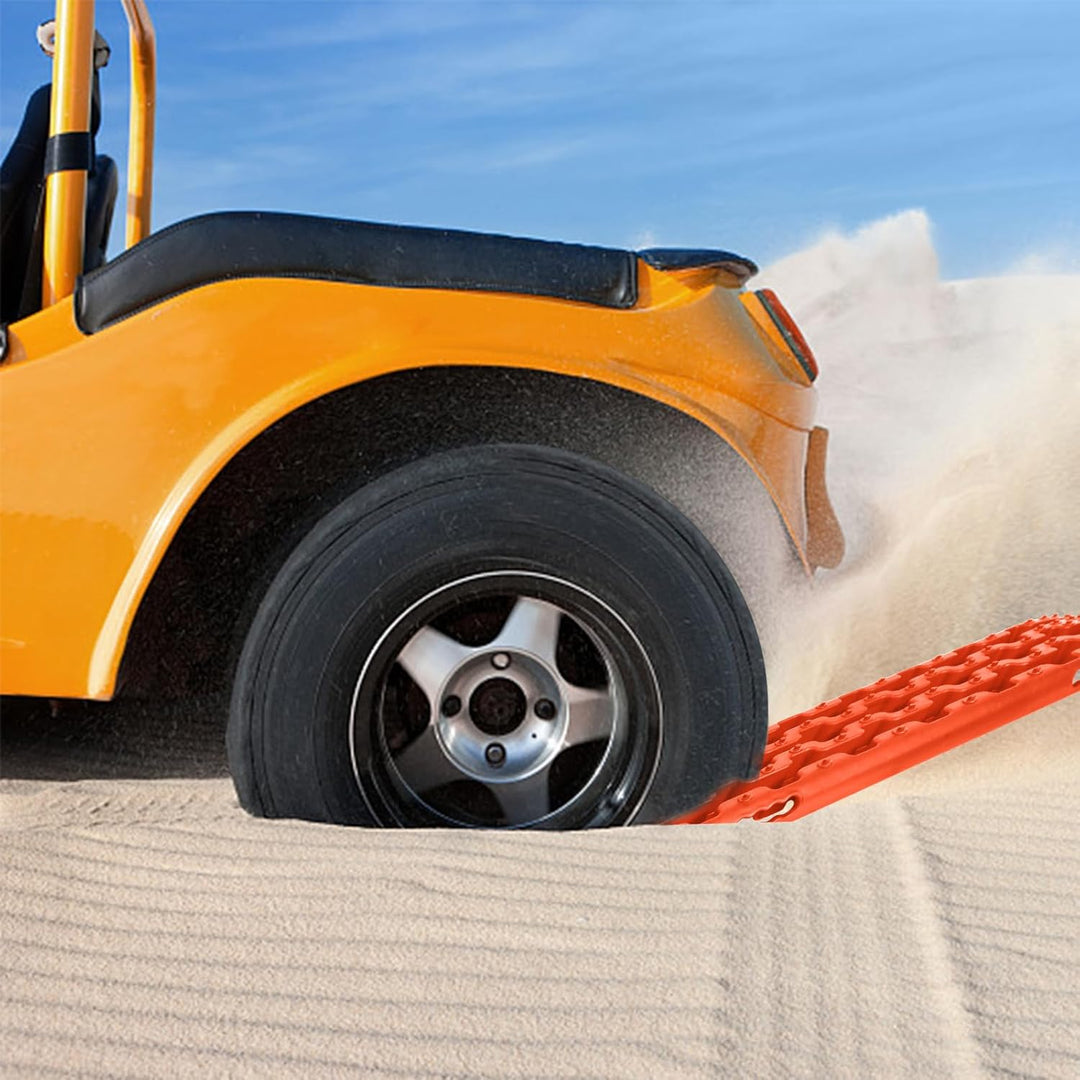NAIZY 2x Sandbleche Offroad Traktionsmatte Kunstoff Anfahrhilfe Recovery Board Tracks mit Aufbewahru