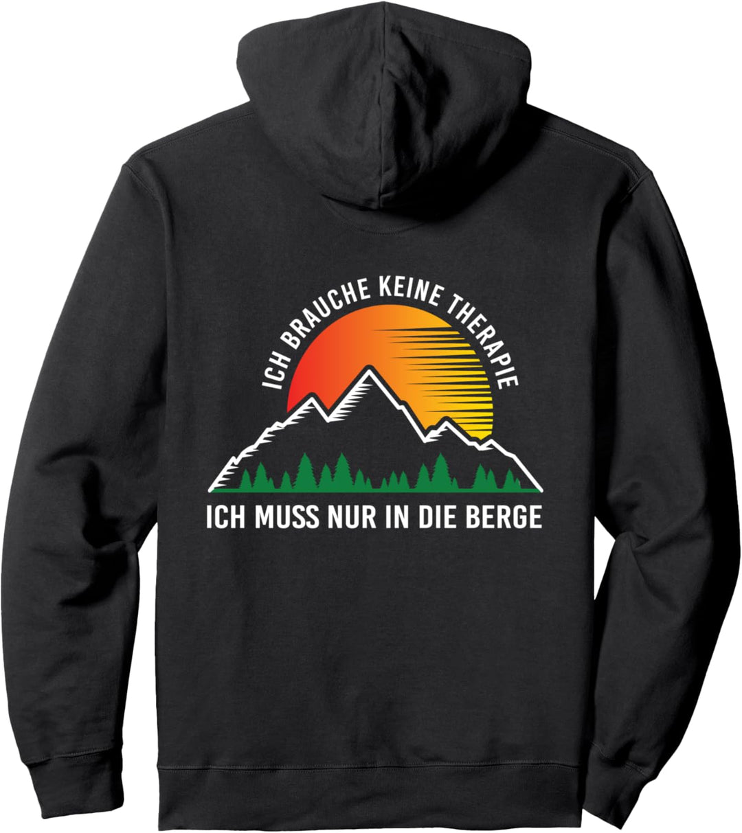 Keine Therapie Nur Berge Alpin Wandern Bergmotiv Ausblick Pullover Hoodie