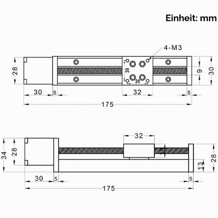 Zeberoxyz 1 STÜCKE Mini Linearschienenführung Schlittenantrieb T6x1 Leitspindel mit NEMA11 Schrittmo