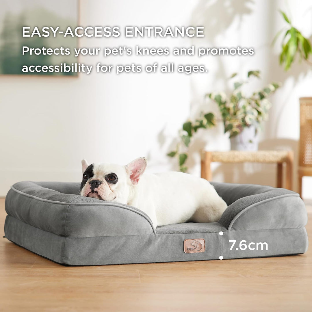 Bedsure orthopädisches Hundebett Ergonomisches Hundesofa - 71x58 cm Hundecouch mit eierförmiger Kist