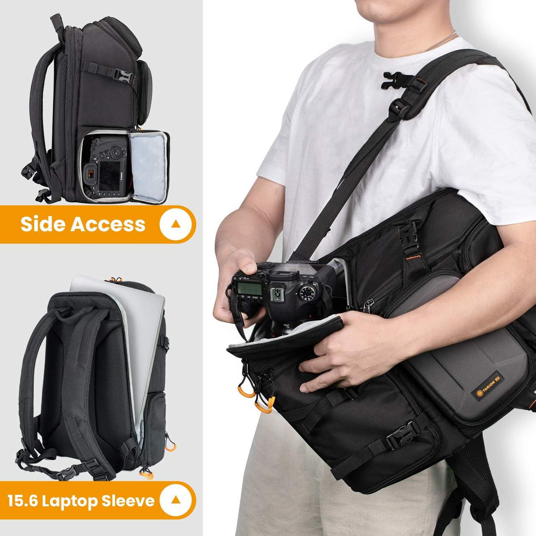 TARION Wasserdicht Kamerarucksack Spiegelreflex: DSLR SLR Gross Kameratasche mit 15,6 Zoll Laptopfac