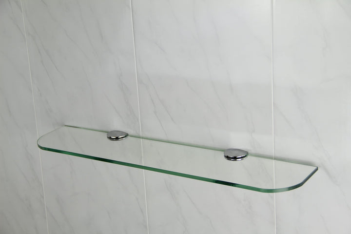 Glasablage mit abgerundeten Ecken, 3 Grössen (300 mm, 400 mm, 500 mm) und 3 Farben (transparent, wei