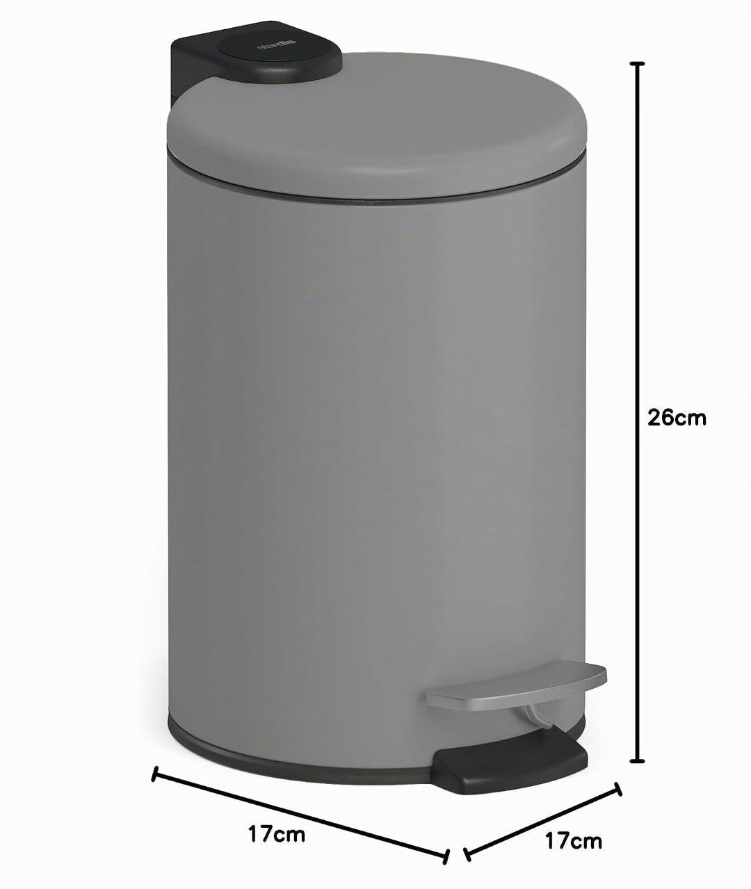 3 Liter Treteimer Edelstahl matt mit Absenkautomatik Klappdeckel leise schliessend Softclose mit Inn