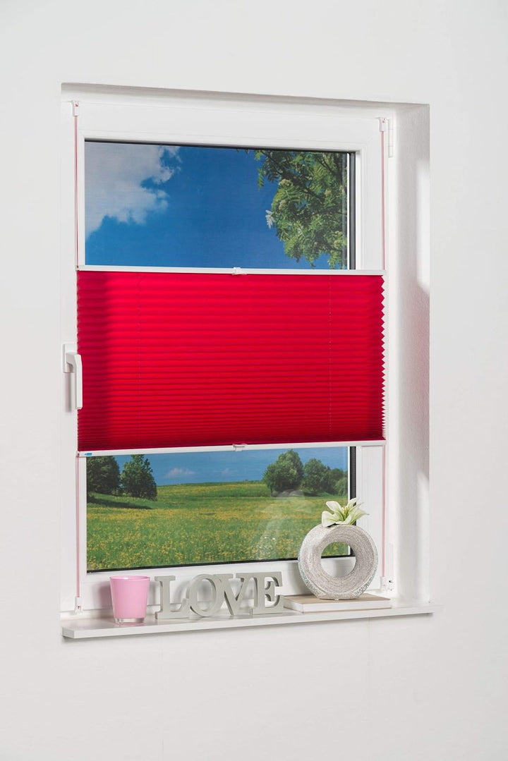 K-home Klemmfix-Plissee Fuchsia 90 x 130 cm (B x L) Lichtschutz +++ Moderne Crushed Optik +++ 90 x 1