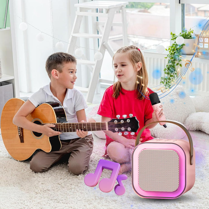 Karaoke für Kinder, Karaoke mit Mikrofon, Bluetooth-Mikrofon mit 2 Mikrofonen, tragbares Karaoke-Mik