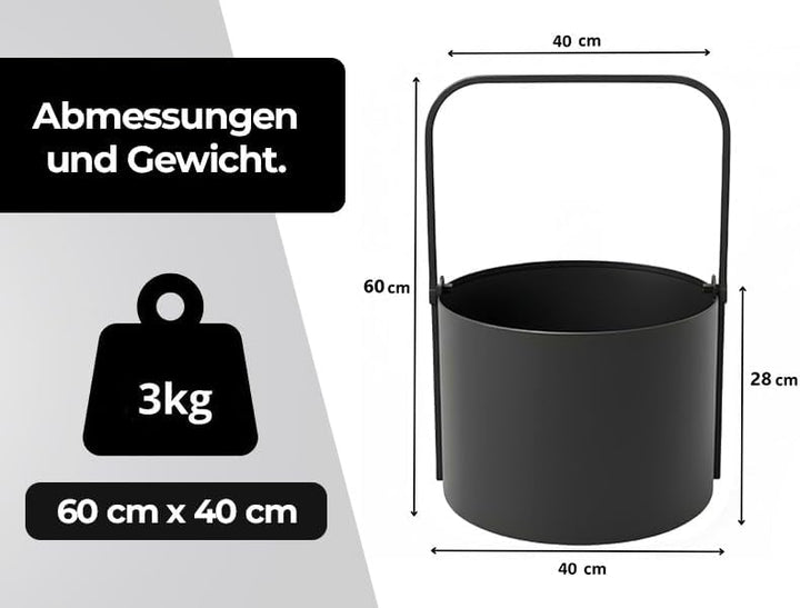 Kapaga - Holzkörbe, Kaminholzregal innen Metall, Holzlager innen, Feuerholzregal, Brennholzregal inn