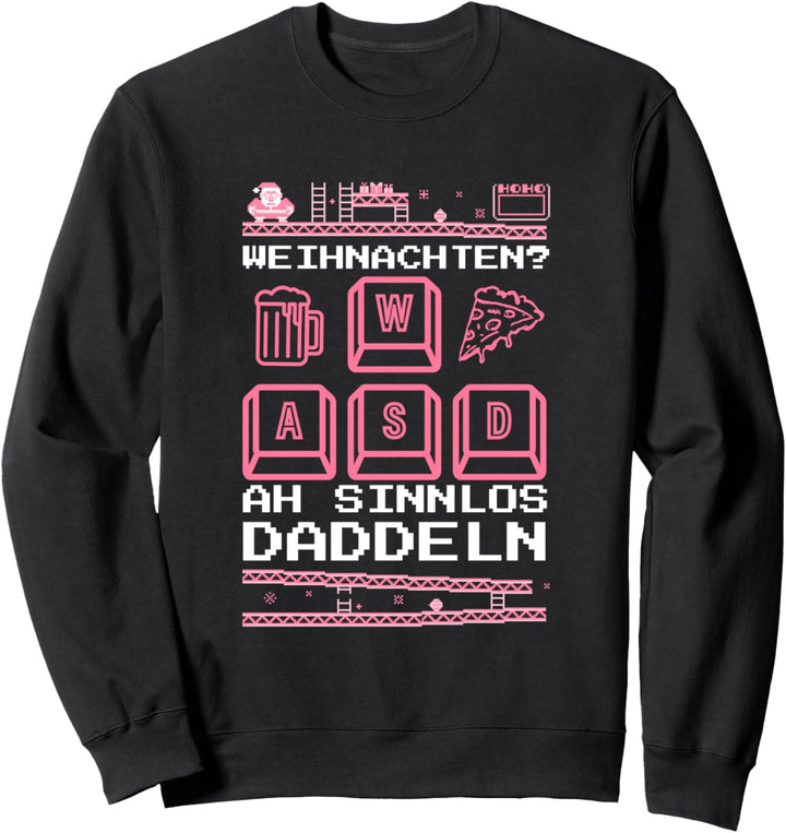 WASD Weihnachten sinnlos daddeln Game Ugly Christmas Gamer Sweatshirt