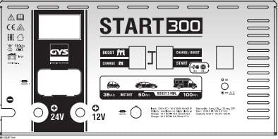 GYS 25547 Konventionelles Batterielade-und startgerät für Fahrzeuge mit Einer 12V (35 80 Ah) BZW flü