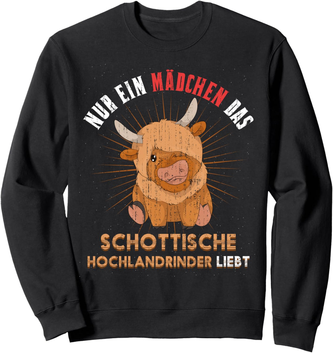 Nur ein Mädchen das Schottische Hochlandrinder liebt Kuh Sweatshirt