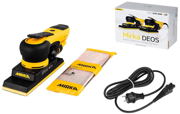 Mirka DEOS 383CV / Schwingschleifer mit Zentral-Absaugung und Klett / für 70x198mm Schleifpapier / 3