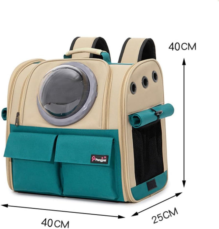 Haustiertasche Rucksack für Katzen Hunde 8kg, Atmungsaktiv Grosser Tiertransportrucksack 3 Eintritt
