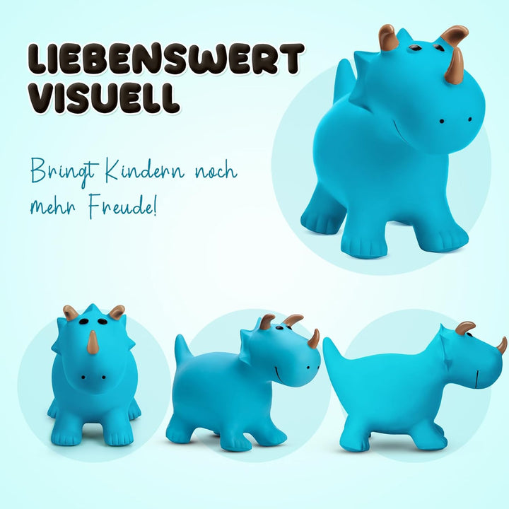 U&C Planet Hüpftier Dinosaurier Hopper Animal Hopper Ride-On für Kinder 1-6, Hochwertiges PVC, trägt