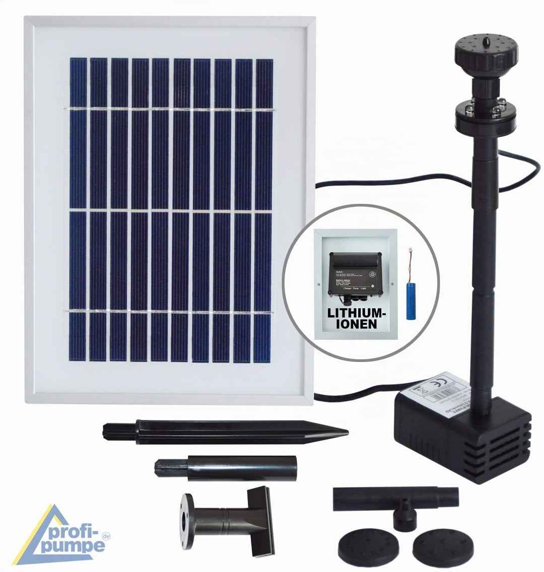 Innovative Solar Teichpumpe Solar Oasis 200-3 Li&amp;LED Springbrunnen Solar Wasserspiel Solar-Teichpump