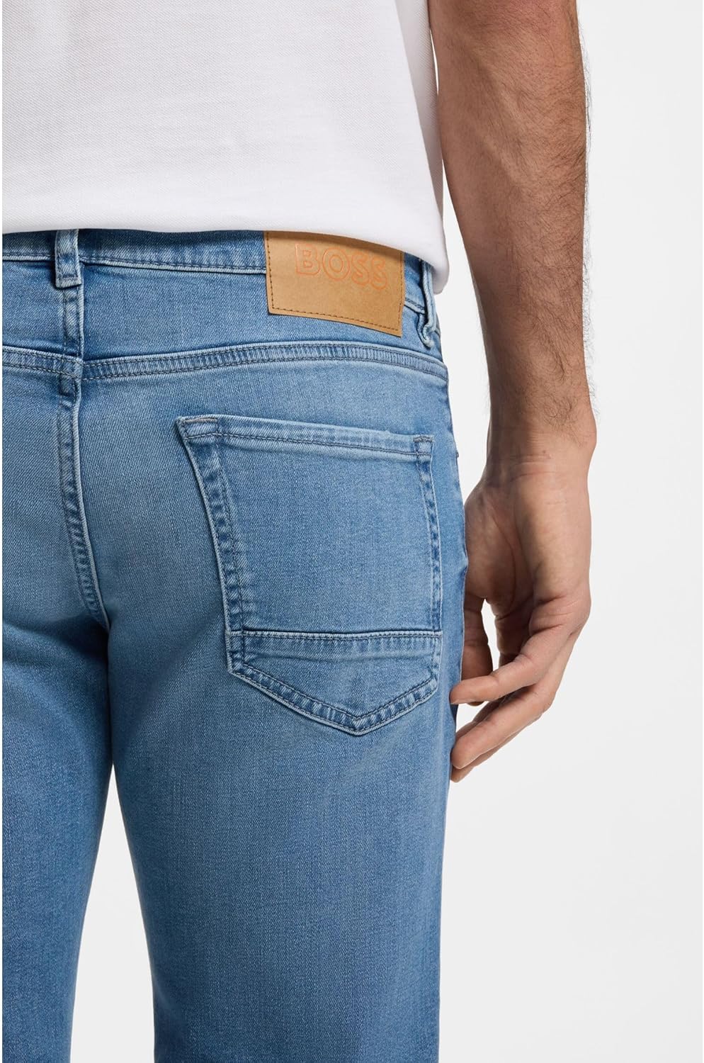 BOSS Herren Maine BC-L-C Blaue Regular-Fit Jeans aus schwerem Denim 32W / 30L Türkis441, 32W / 30L T