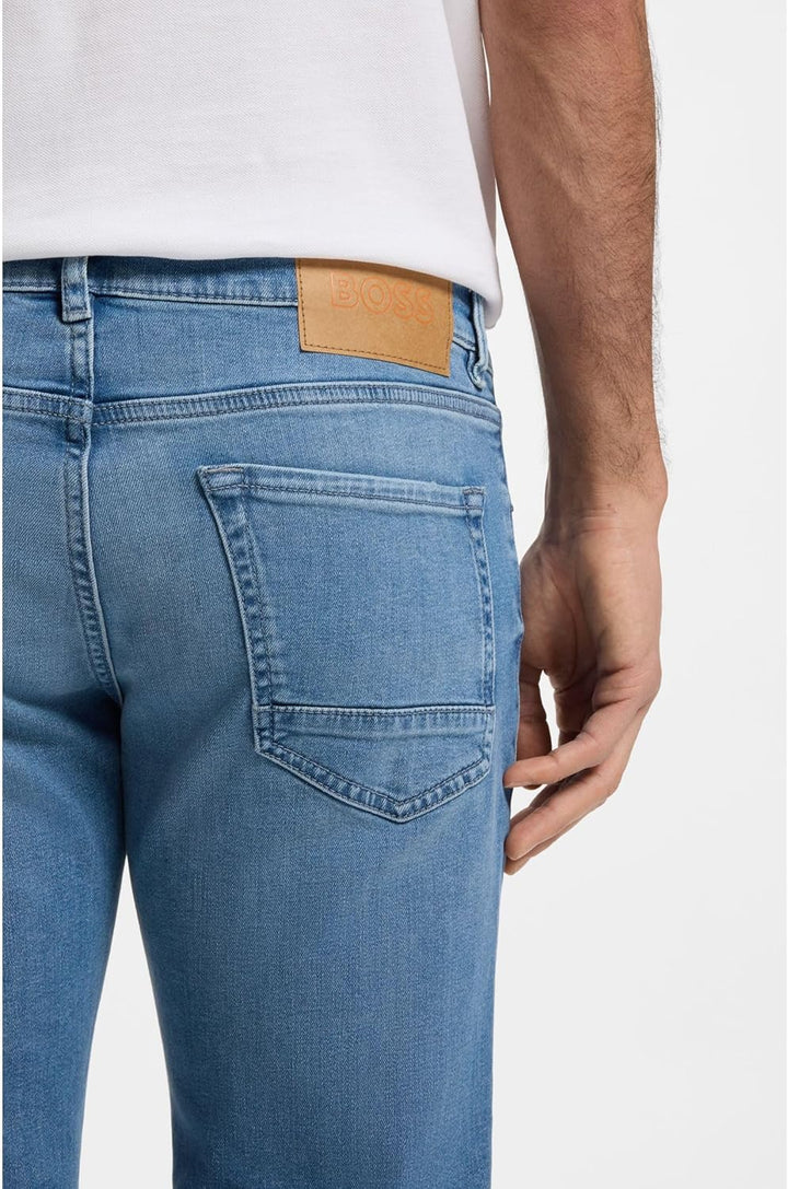 BOSS Herren Maine BC-L-C Blaue Regular-Fit Jeans aus schwerem Denim 32W / 30L Türkis441, 32W / 30L T