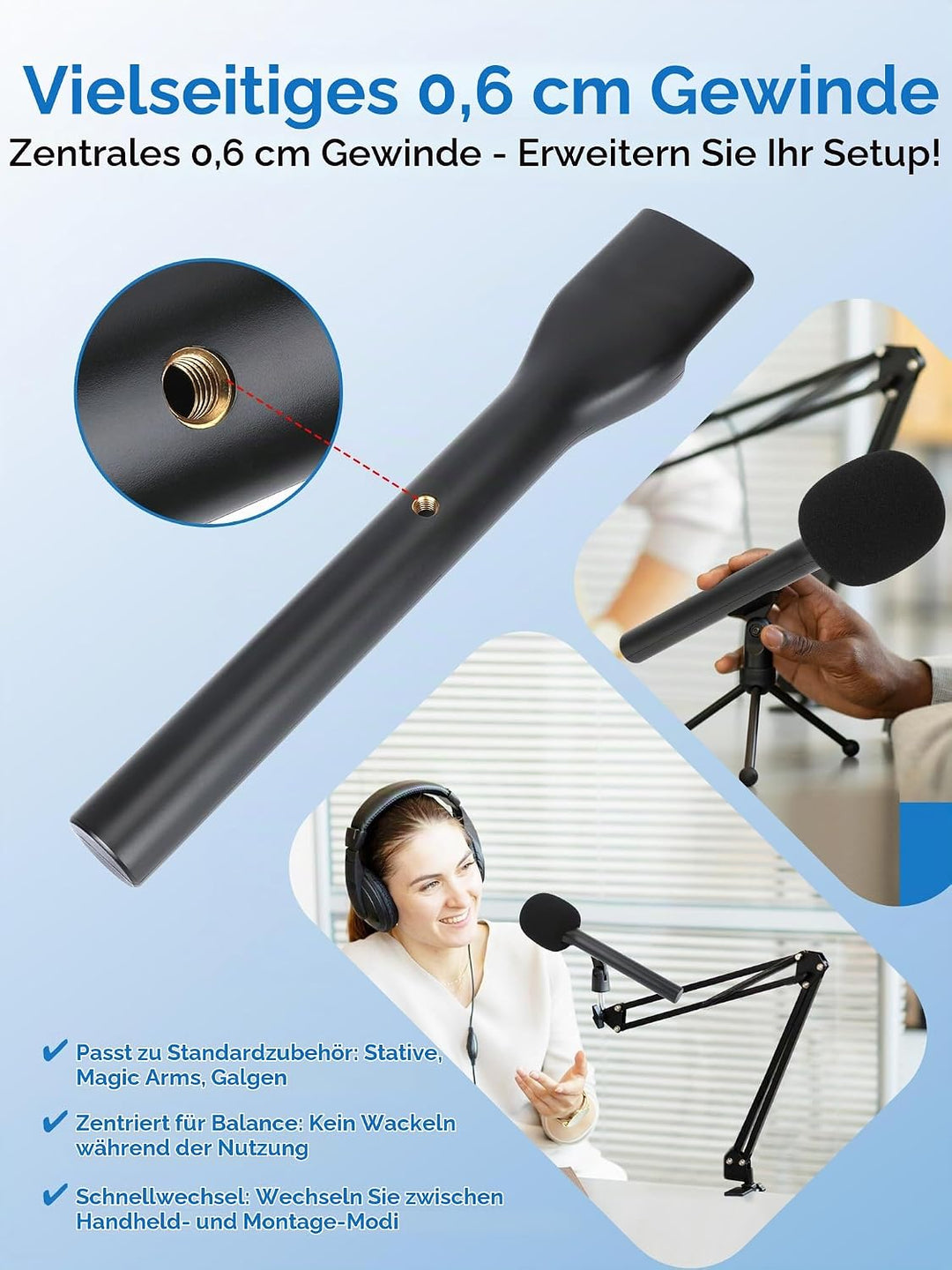 YOUSHARES Handheld Adapter für DJI Mic 3, DJI Mic Mini/1/2, Hollyland Lark M2/A1, Rode Wireless GO 1