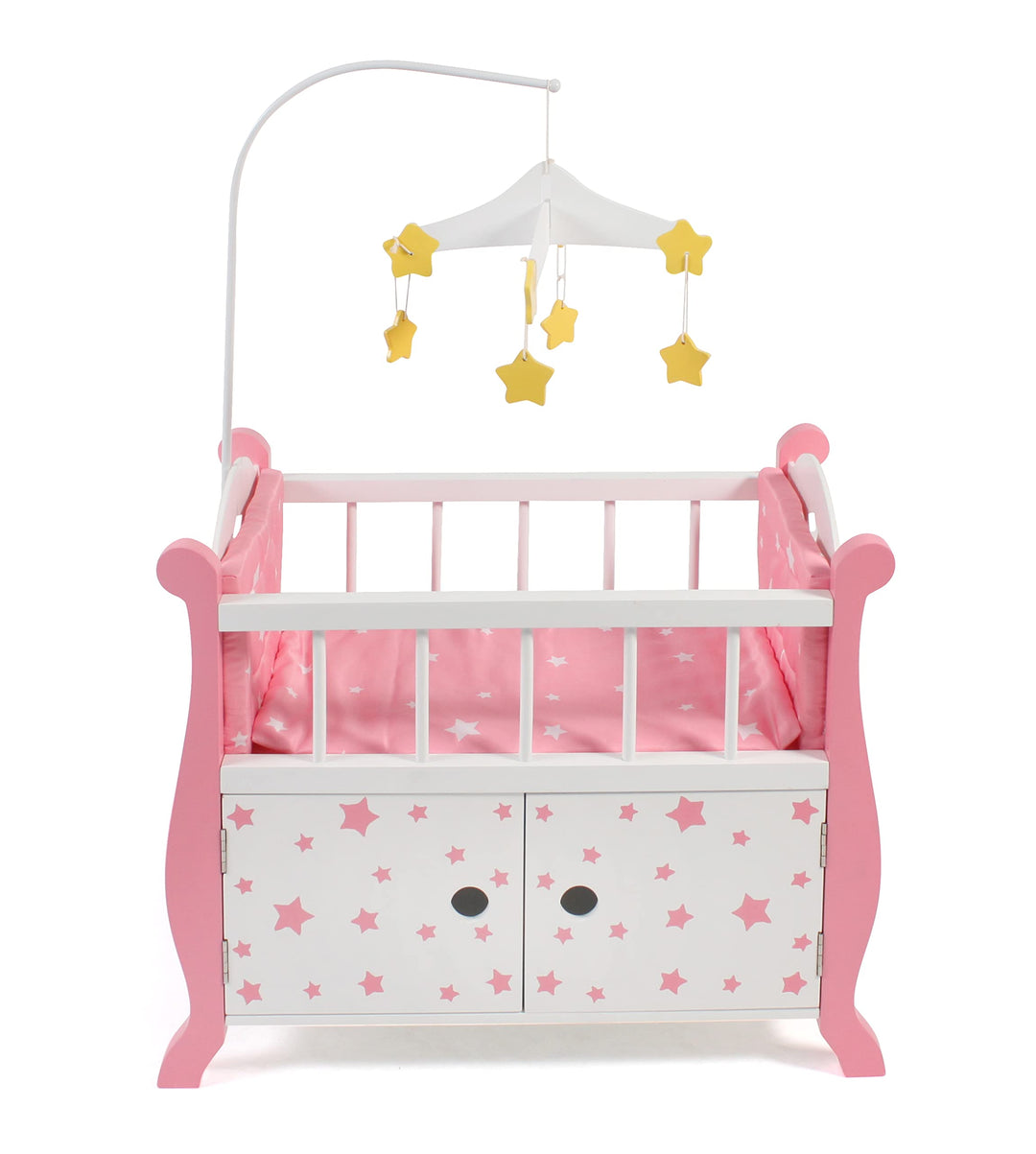 Bayer Chic 2000 - Puppenbett mit Mobile, Puppenmöbel, Puppenzubehör, Stars pink