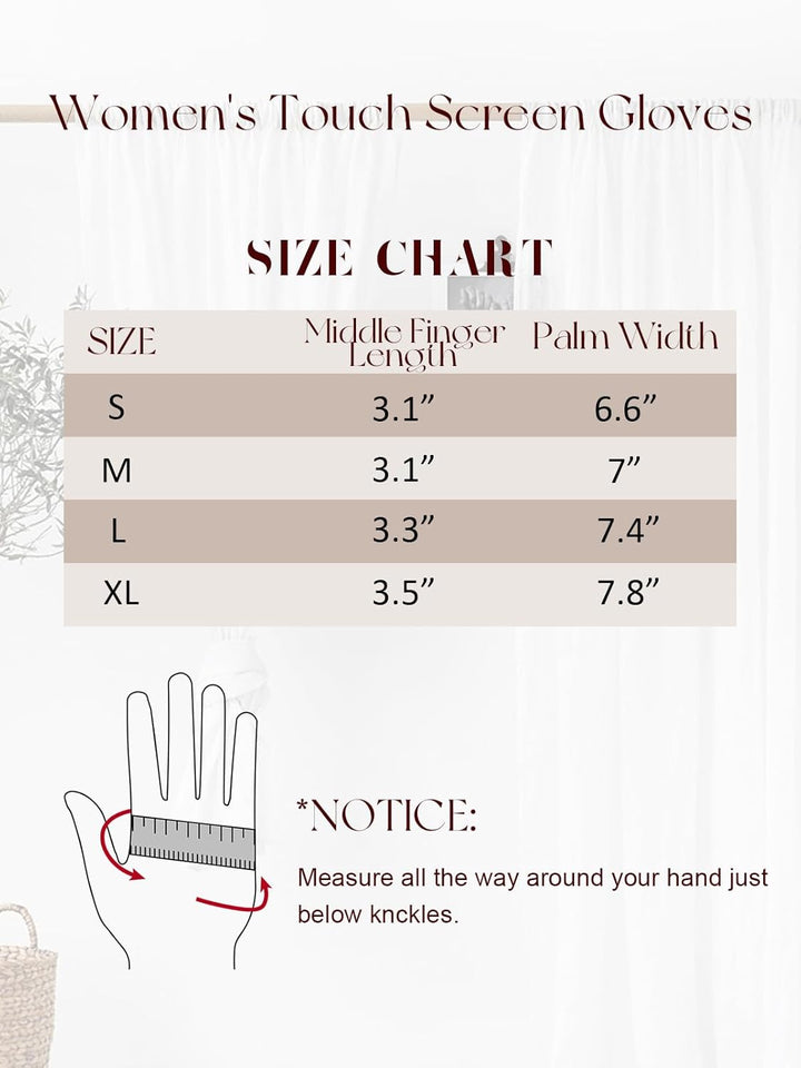 Knuffnee Damen Winter Handschuhe Fleece Gefütterte Handschuhe Warm Touchscreen Handschuh Khaki M, Kh