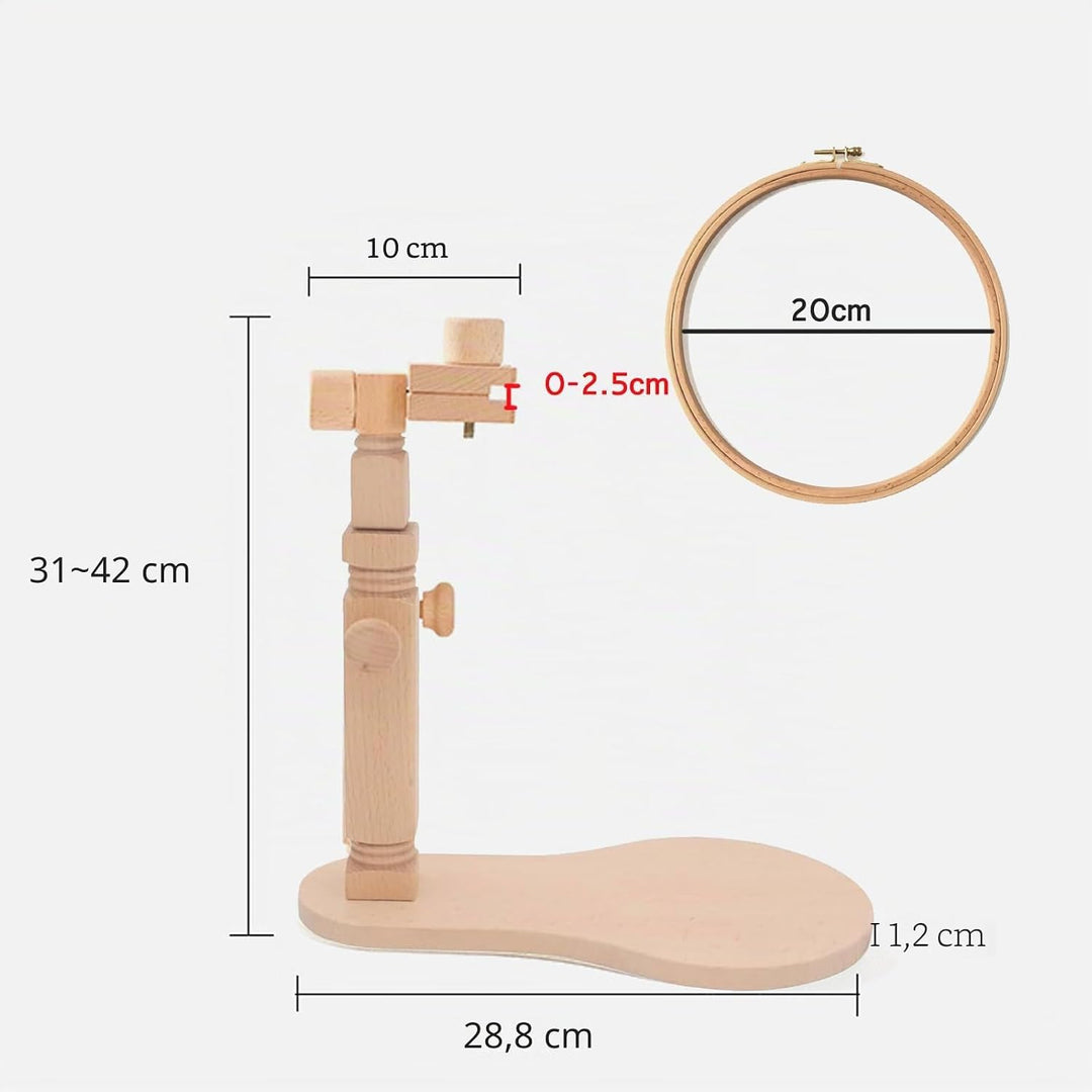 RoseFlower Kreuzstich Ständer Stickrahmen Holz Drehbarer Stickständer für Tisch Embroidery Hoop Stan