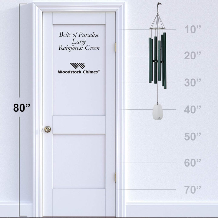 Woodstock Windspiel Bells of Paradise, Grün, 111,7 cm Grün 111,7 cm, Grün 111,7 cm
