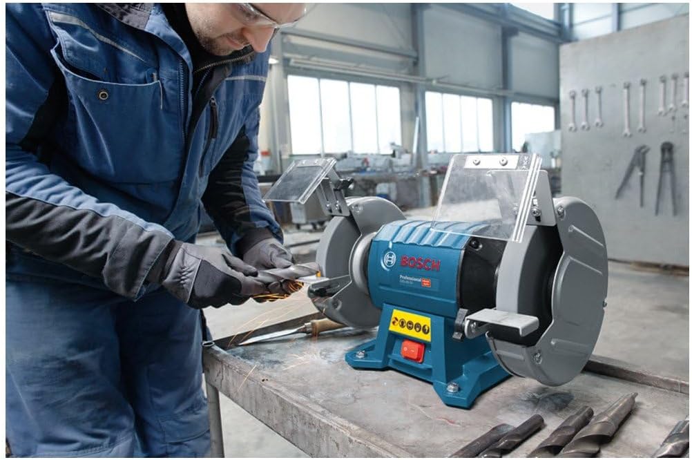 Bosch Professional Doppelschleifer GBG 60-20 (600 Watt, Schleifscheiben-Ø 200 mm, Leerlaufdrehzahl 3
