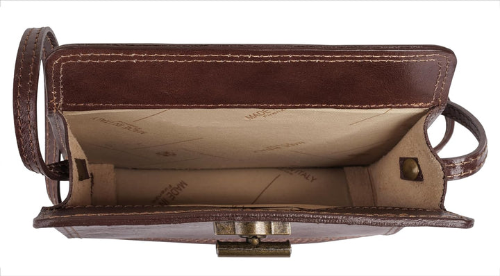 piké Umhängetasche braun echt Leder Damen - 016417