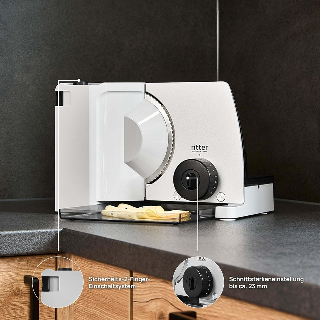 ritter Allesschneider compact 7, elektrische Brotschneidemaschine, Wellenschliffmesser, stufenlos bi