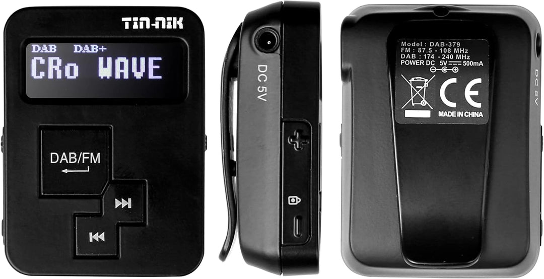 Tin-Nik DAB-379 Tragbares Digitales DAB-Radio, DAB+/DAB/FM Mini Radio - Pocket DAB Radio für Sport W