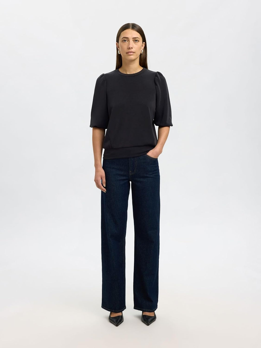 SELECTED FEMME Damen Sweatshirt Tenny schwarz XXL