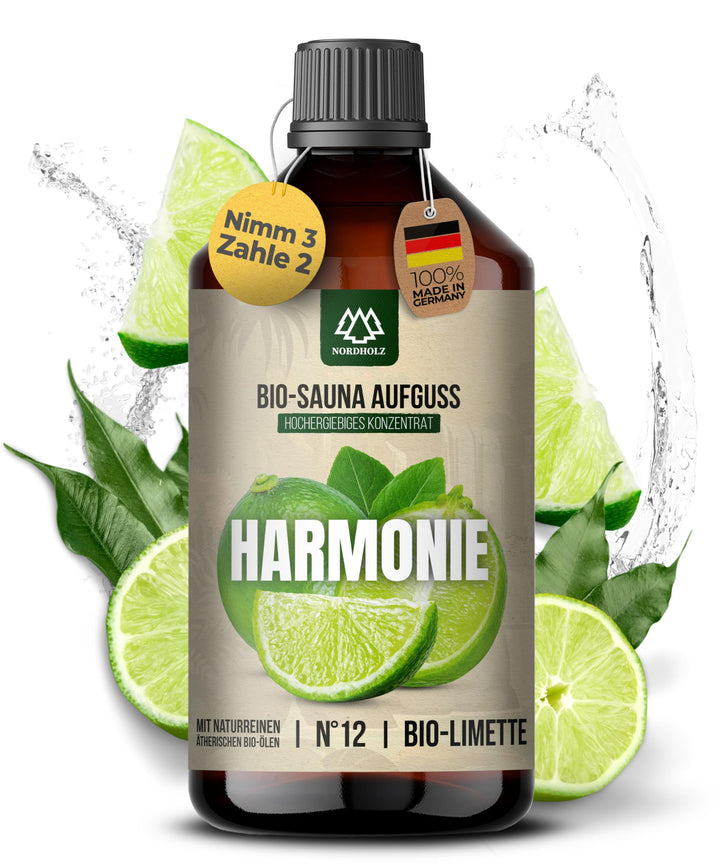 NORDHOLZ® Saunaaufguss BIO [NATURREINE ÄTHERISCHE BIO-ÖLE] Sauna Aufgussmittel 