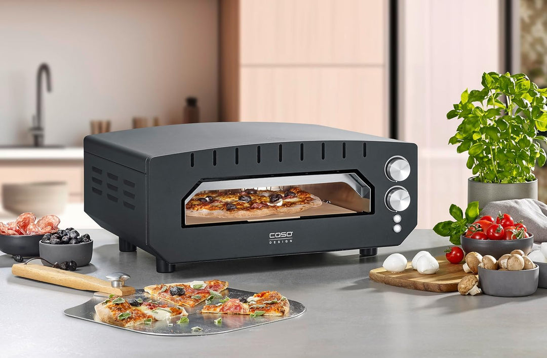 CASO PizzaChef 400° - Pizza Ofen, elektrisch, für Pizza, Pinsa, Flammkuchen, 400°C heisser Steinofen