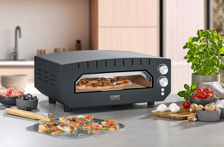 CASO PizzaChef 400° - Pizza Ofen, elektrisch, für Pizza, Pinsa, Flammkuchen, 400°C heisser Steinofen