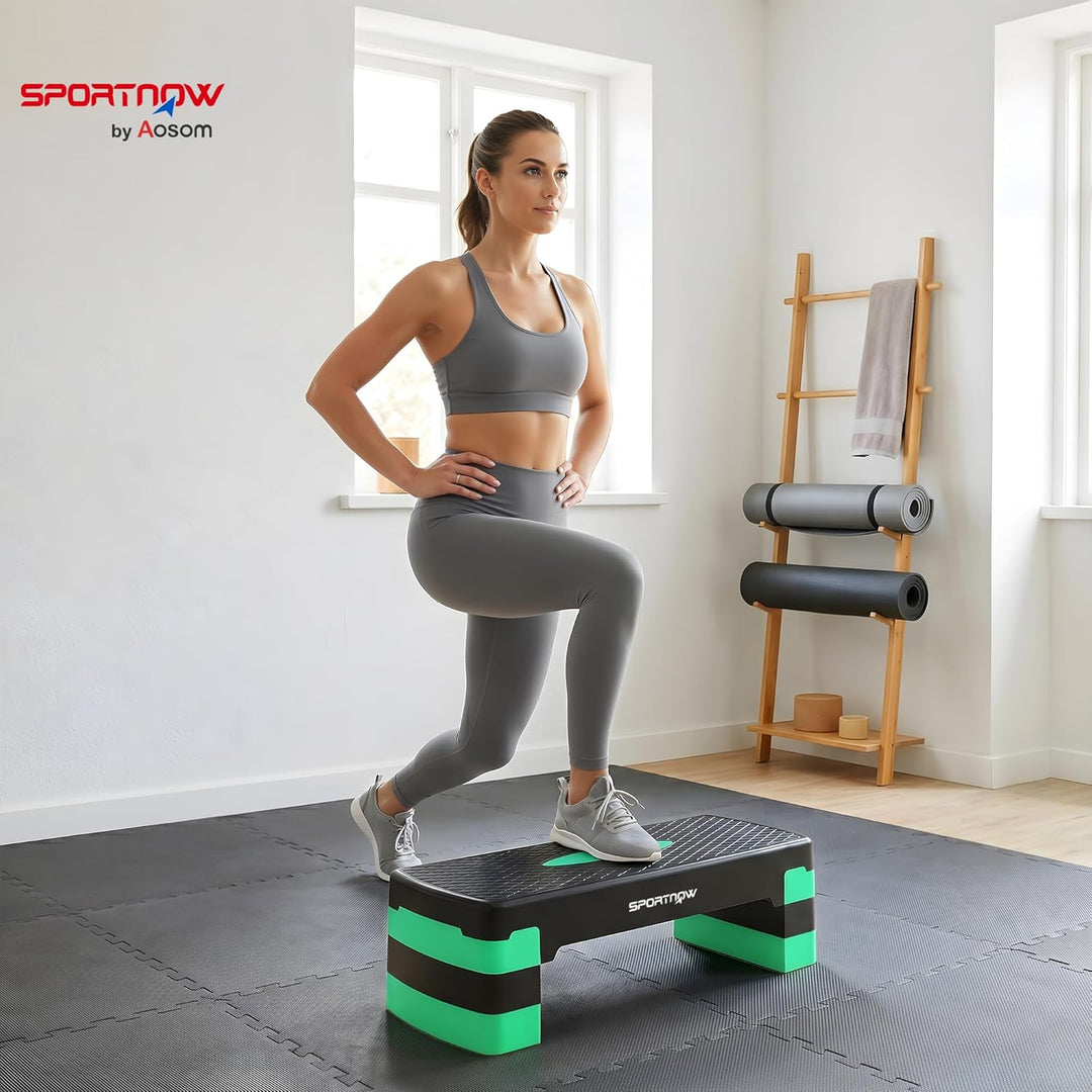 SPORTNOW Aerobic Stepper verstellbar, Step Gym mit Höhe 10/15/20 cm, Stepper Fitness Zuhause für Hei