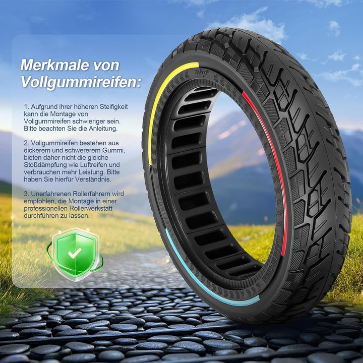 250 x 54 Vollreifen für Xiaomi 4 Pro (Gen 1) / 4 Lite Elektroroller, 10 x 2,125 Vollgummireifen für