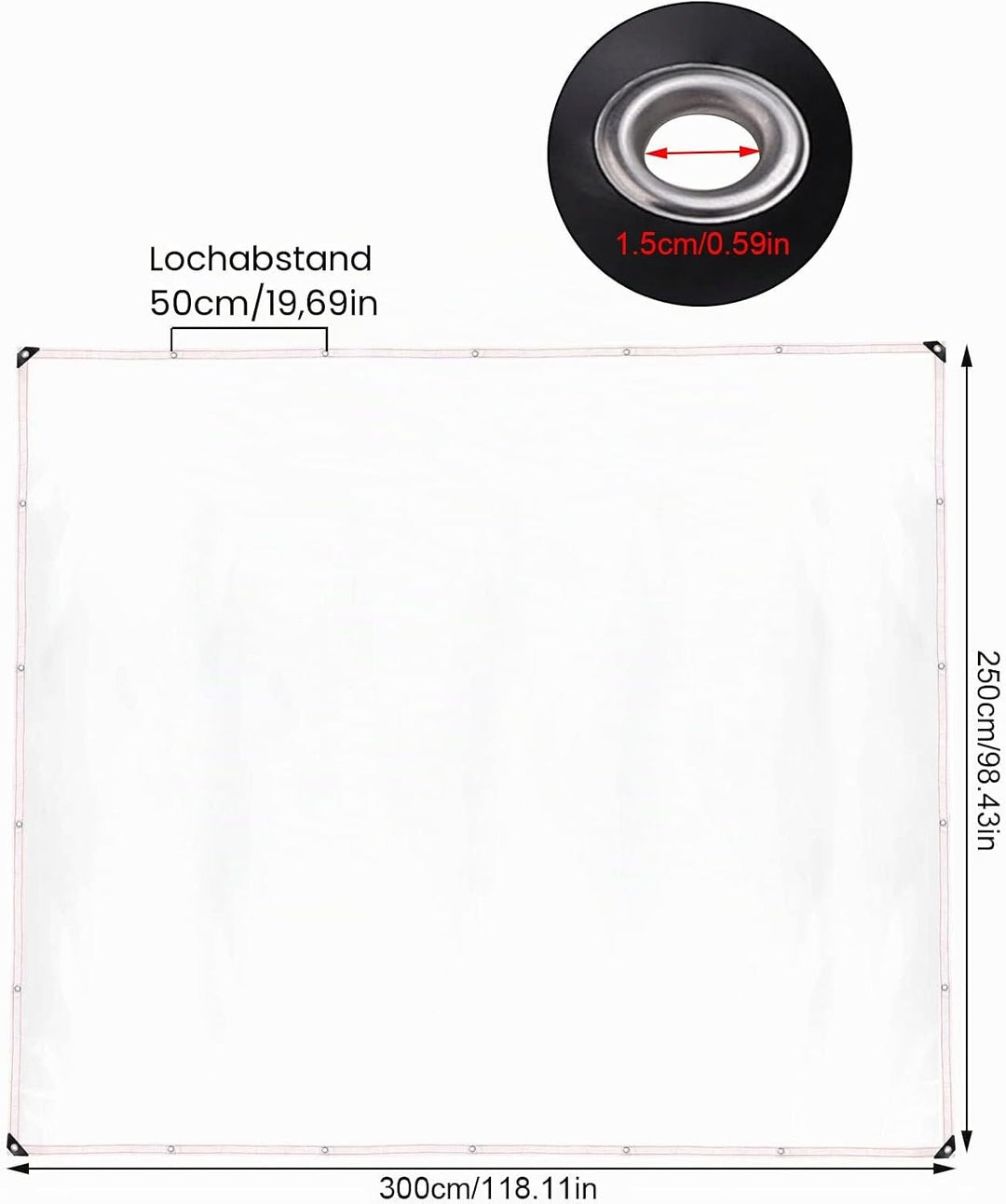 Plcnn 3 x 2,5 m Plane Wasserdicht Transparent, Abdeckplane Wasserdicht, Staubdichte Abdeckplane mit
