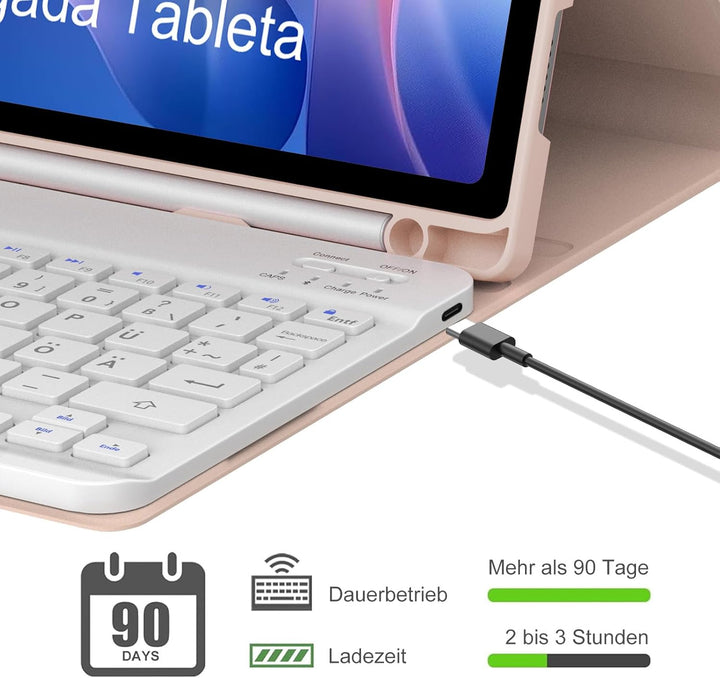 Hülle mit Tastatur für Xiaomi Redmi Pad 2 11 Zoll 2025/Redmi Pad SE 11 Zoll 2023 mit Stifthalter, Ma