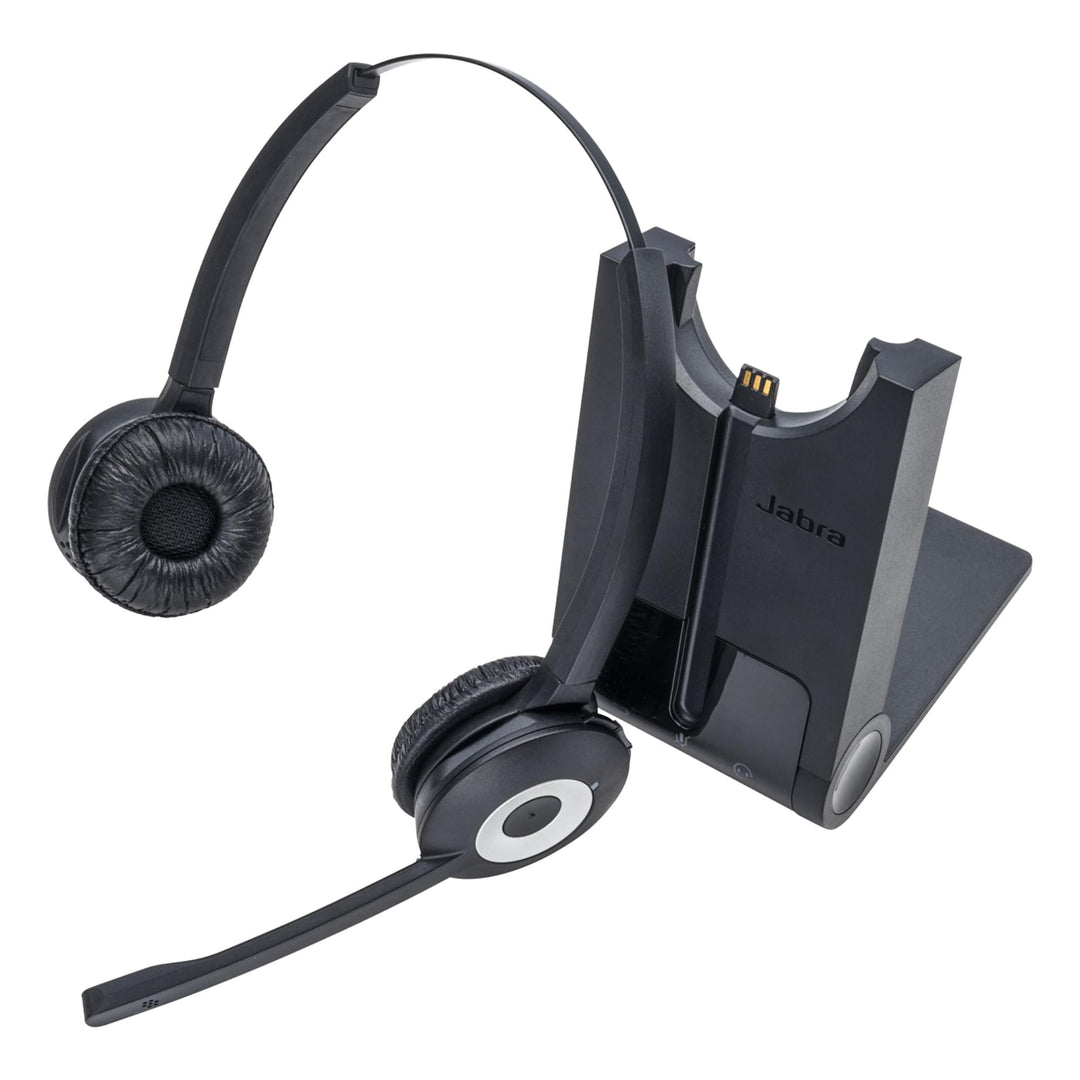 Jabra Pro 920 DECT Kabelloses On-Ear Stereo Headset - HD Voice und Noise Cancelling - ganztägige Akk