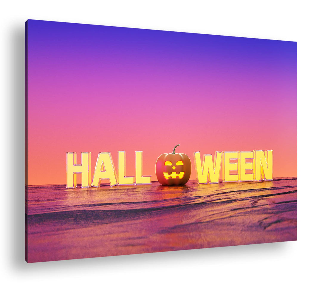 deyoli Halloween Logo Format: 80x60 als Leinwandbild, Motiv fertig gerahmt auf Echtholzrahmen, Hochw