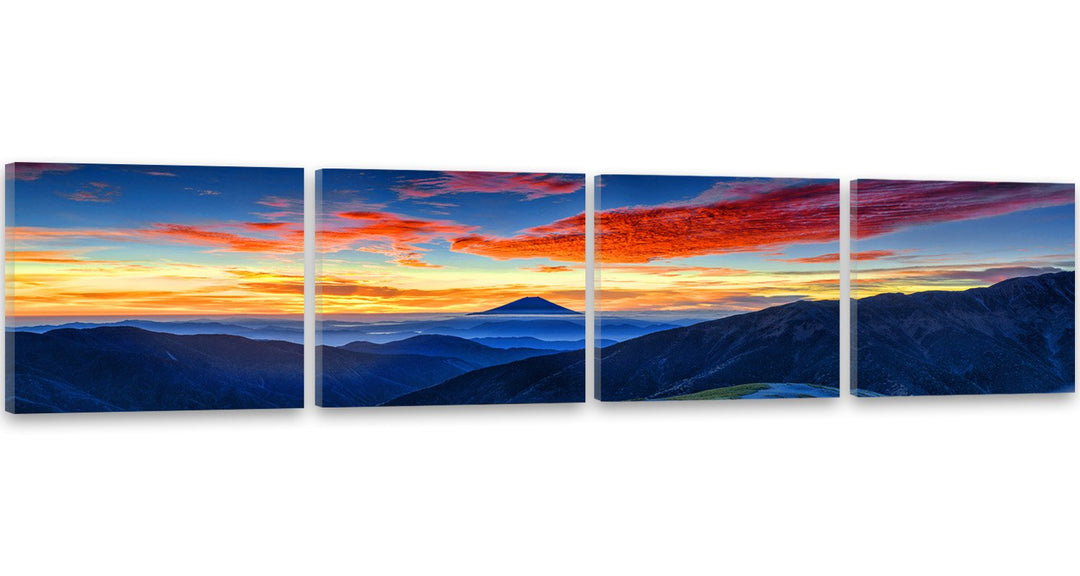 Feeby. Leinwandbild, Bilder, Wand Bild - 4 Teile - Panoramabild, Wandbilder, Kunstdruck 120x30 cm, B