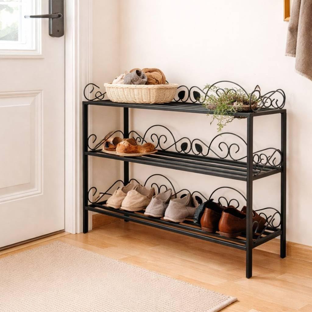 DanDiBo Schuhregal Mi-3 Regal 92 cm Schuhschrank 21235 Schuhablage Metall Schmiedeeisen
