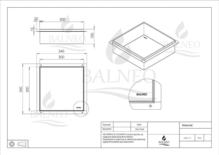 Balneo Wall-Box NO Rim wandnische dusche Edelstahl Duschnische 30x30x10 cm, weiss, wasserdicht, Nisc