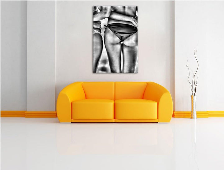 Pixxprint Sexy Girl Bikini als Leinwandbild/Grösse: 100x70 cm/Wandbild/Kunstdruck/fertig bespannt, 1