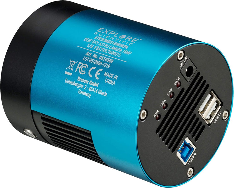 Explore Scientific Deep Sky Astro Farb Kamera 16MP USB 3.0 mit Panasonic CMOS Sensor und aktiver Küh