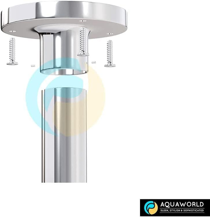 AQUAWORLD Traditionelle grosse ovale Duschvorhangstange für Badewanne mit verstellbaren Deckenstrebe