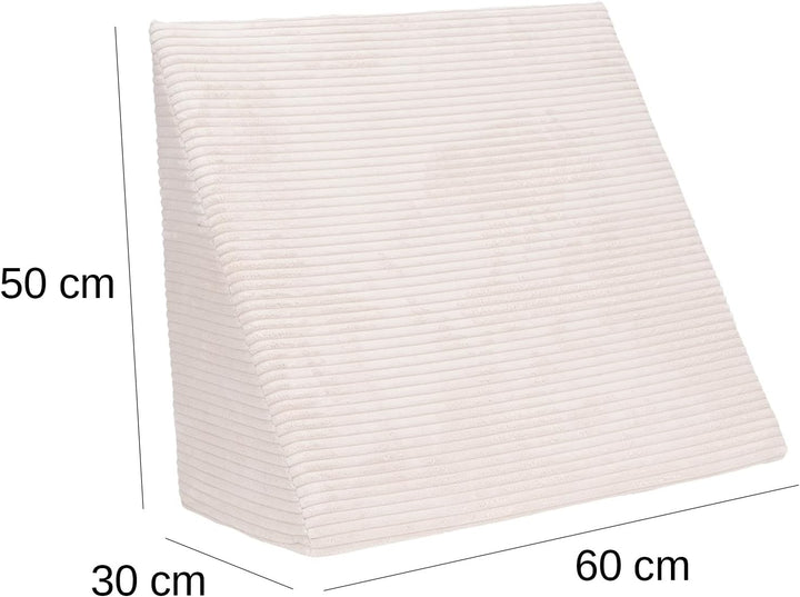 Selfitex Breitcord Keilkissen 60x50x30 cm, Made in Germany, bequemes Lesekissen, Rückenkissen, ergon